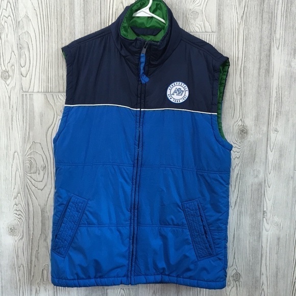 Vintage Aeropostale Mens Vest Large Blue/Green